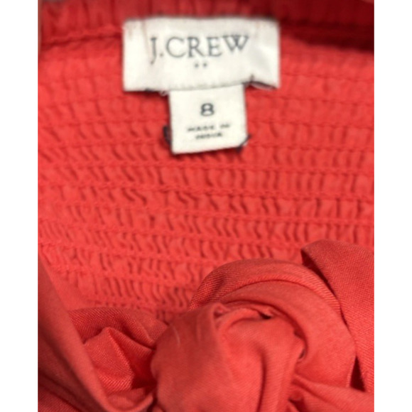 J Crew Size‎ 8 Color Block Tiered Midi Dress V Neck Blue Pink Red Preppy - Picture 4 of 10